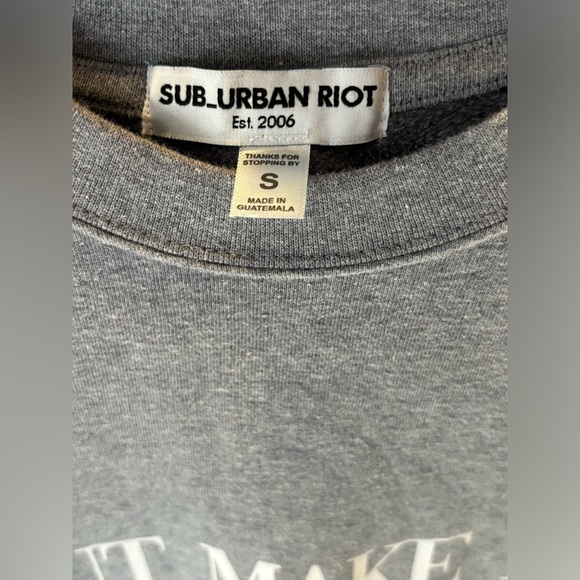 Sub_Urban Riot BUT MAKE IT FASHION quote comfy cotton blend sweatshirt in grey! - Picture 4 of 6